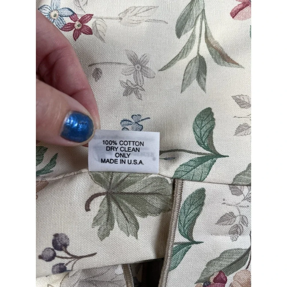 Longaberger Botanical Fields Tab Tie Window Valance Curtains (Set of 2)